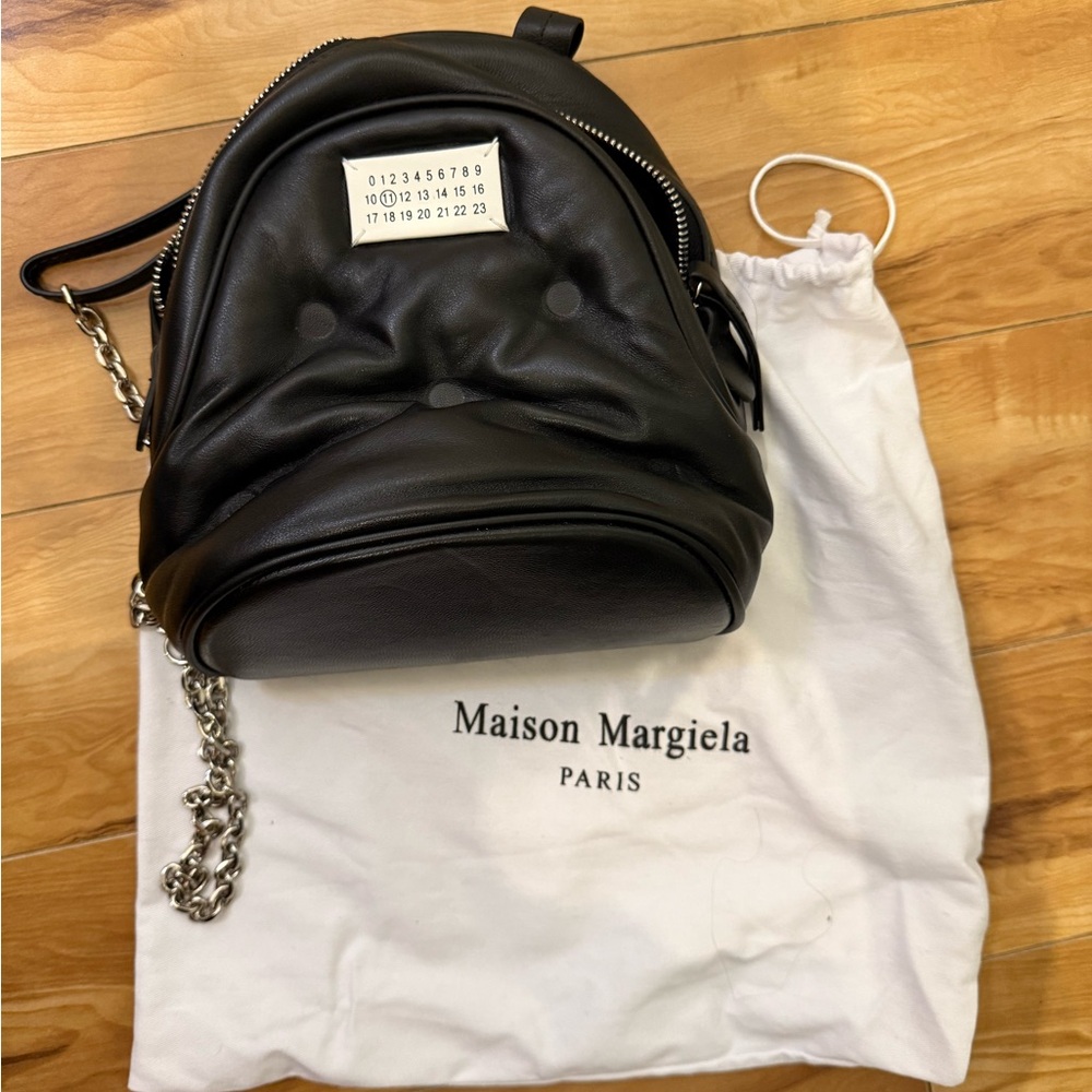 Maison Margiela Glam Slam Backpack in Black Leather